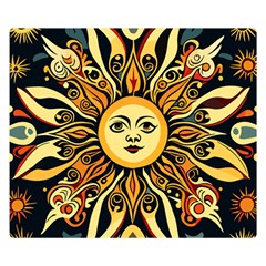 Boho Sun Two Sides Premium Plush Fleece Blanket (small) by Valentinaart