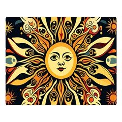 Boho Sun Two Sides Premium Plush Fleece Blanket (large) by Valentinaart