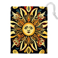 Boho Sun Drawstring Pouch (5xl) by Valentinaart