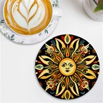 Boho sun UV Print Round Tile Coaster Front