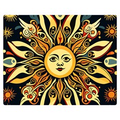 Boho Sun Premium Plush Fleece Blanket (medium) by Valentinaart