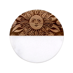 Boho Sun Classic Marble Wood Coaster (round)  by Valentinaart