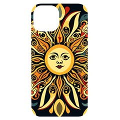 Boho Sun Iphone 14 Black Uv Print Case by Valentinaart