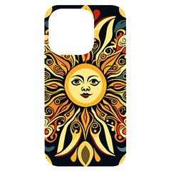 Boho Sun Iphone 14 Pro Black Uv Print Case by Valentinaart