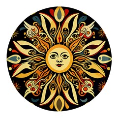 Boho Sun Round Glass Fridge Magnet (4 Pack)