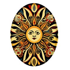 Boho Sun Oval Glass Fridge Magnet (4 Pack) by Valentinaart