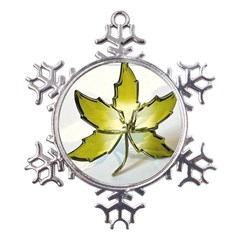 Life Is Beautiful And Green Metal Large Snowflake Ornament