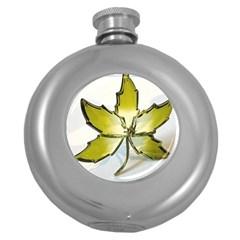 Life Is Beautiful And Green Round Hip Flask (5 Oz) by Humidesigner786