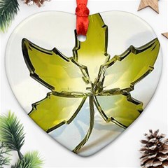 Life Is Beautiful And Green Heart Ornament (two Sides)