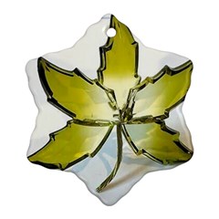 Life Is Beautiful And Green Snowflake Ornament (two Sides)