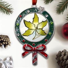 Life Is Beautiful And Green Metal X mas Lollipop With Crystal Ornament by Humidesigner786