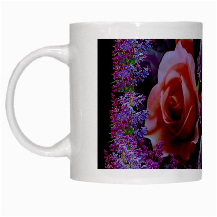 Night So Peaceful In The World Of Roses White Mug