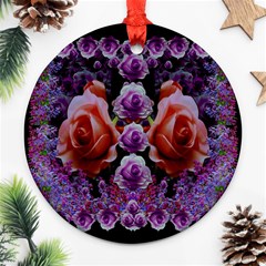 Night So Peaceful In The World Of Roses Round Ornament (two Sides)