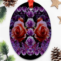 Night So Peaceful In The World Of Roses Oval Ornament (two Sides)