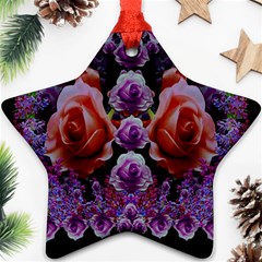 Night So Peaceful In The World Of Roses Star Ornament (two Sides)