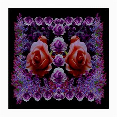 Night So Peaceful In The World Of Roses Medium Glasses Cloth by pepitasart