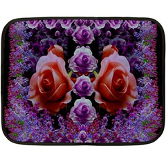 Night So Peaceful In The World Of Roses Fleece Blanket (mini) by pepitasart