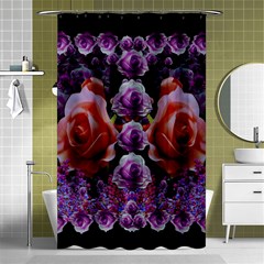 Night So Peaceful In The World Of Roses Shower Curtain 48  X 72  (small)  by pepitasart