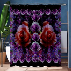 Night So Peaceful In The World Of Roses Shower Curtain 60  X 72  (medium)  by pepitasart