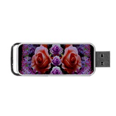 Night So Peaceful In The World Of Roses Portable Usb Flash (two Sides) by pepitasart