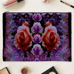 Night So Peaceful In The World Of Roses Cosmetic Bag (xxxl) by pepitasart