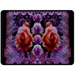 Night So Peaceful In The World Of Roses Two Sides Fleece Blanket (large) by pepitasart