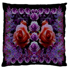 Night So Peaceful In The World Of Roses Standard Premium Plush Fleece Cushion Case (two Sides)