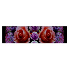 Night So Peaceful In The World Of Roses Oblong Satin Scarf (16  X 60 ) by pepitasart