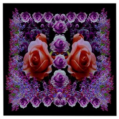 Night So Peaceful In The World Of Roses Wooden Puzzle Square by pepitasart