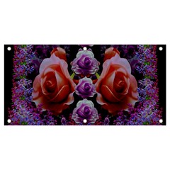 Night So Peaceful In The World Of Roses Banner And Sign 4  X 2  by pepitasart