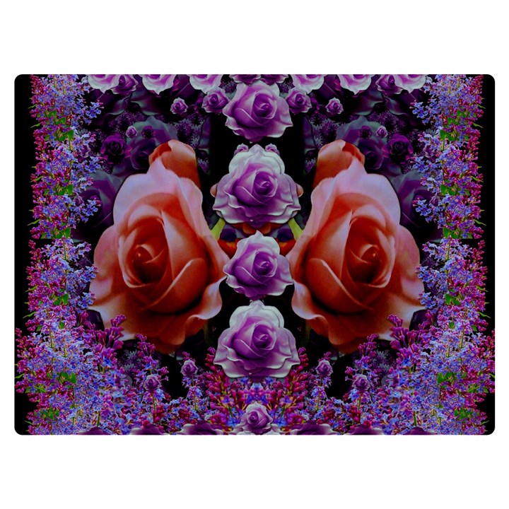 Night So Peaceful In The World Of Roses Two Sides Premium Plush Fleece Blanket (Extra Small)