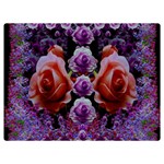 Night So Peaceful In The World Of Roses Two Sides Premium Plush Fleece Blanket (Extra Small) 40 x30  Blanket Back