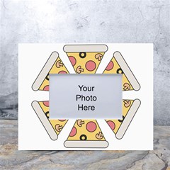 Pizza-slice-food-italian White Tabletop Photo Frame 4 x6  by Cowasu