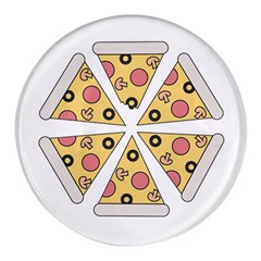 Pizza-slice-food-italian Round Glass Fridge Magnet (4 Pack)