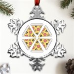 Pizza-slice-food-italian Metal Small Snowflake Ornament Front