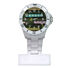 Narrow-boats-scene-pattern Plastic Nurses Watch by Cowasu