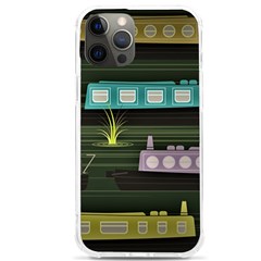 Narrow-boats-scene-pattern Iphone 12 Pro Max Tpu Uv Print Case by Cowasu