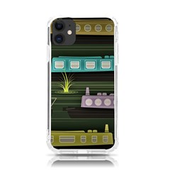 Narrow-boats-scene-pattern Iphone 11 Tpu Uv Print Case by Cowasu