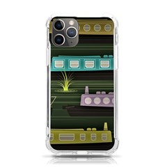 Narrow-boats-scene-pattern Iphone 11 Pro 5 8 Inch Tpu Uv Print Case by Cowasu