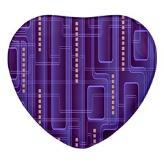 Background-non-seamless-pattern Heart Glass Fridge Magnet (4 Pack) by Cowasu