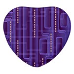 Background-non-seamless-pattern Heart Glass Fridge Magnet (4 pack) Front