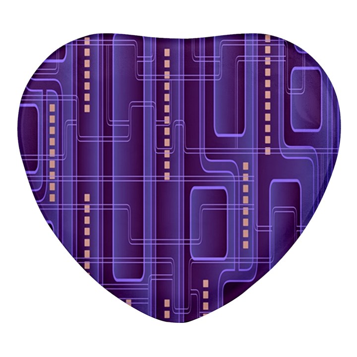 Background-non-seamless-pattern Heart Glass Fridge Magnet (4 pack)