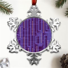 Background-non-seamless-pattern Metal Small Snowflake Ornament by Cowasu