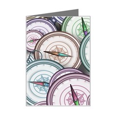 Compass-direction-north-south-east Mini Greeting Card by Cowasu