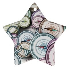 Compass-direction-north-south-east Star Ornament (two Sides) by Cowasu