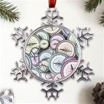 Compass-direction-north-south-east Metal Large Snowflake Ornament Front