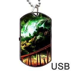 Science-fiction-forward-futuristic Dog Tag Usb Flash (two Sides) by Cowasu