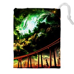 Science-fiction-forward-futuristic Drawstring Pouch (5xl) by Cowasu