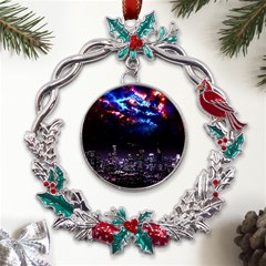 Science-fiction-sci-fi-forward Metal X mas Wreath Holly Leaf Ornament