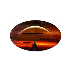 Science-fiction-digital-illustration Sticker Oval (100 Pack) by Cowasu